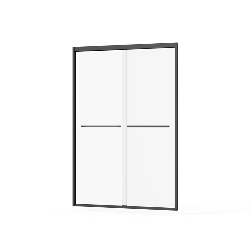 Matte Black Double Sliding Glass Shower Door With Aluminum Frame And SGCC Clear Tempered Glass – Black