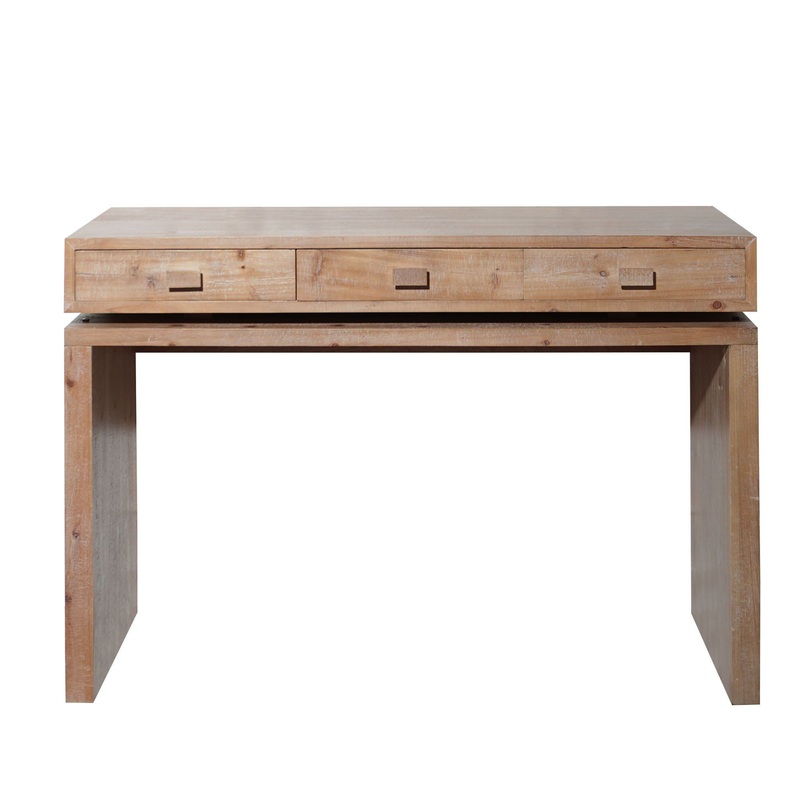 Rustic Wood Console Table With 3 Drawers Entryway Table For Hallway, Foyer, Or Office – Natural / Natural & Light Brown / Natural Wood / Natural Wood Wash / Natural / Rustic