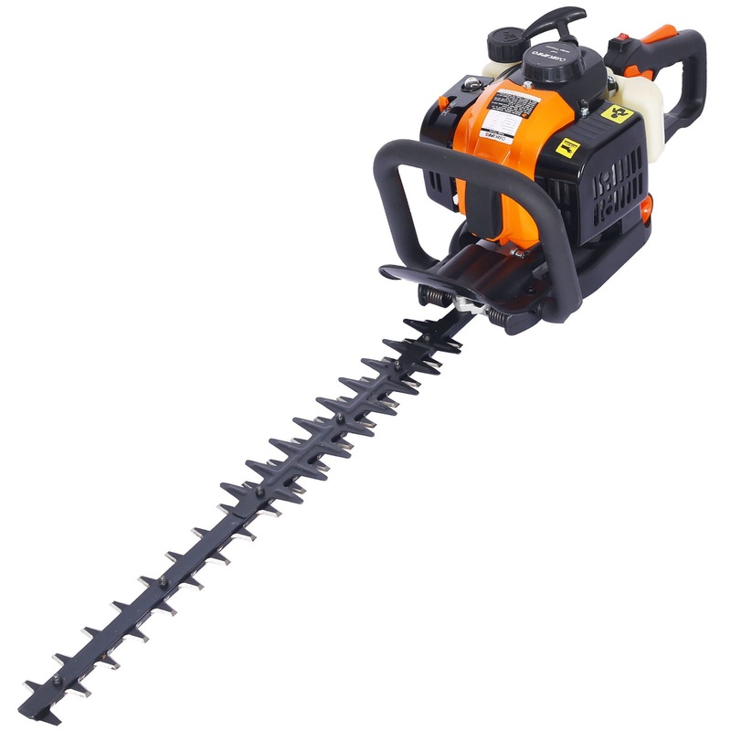 26Cc Gas Powered Hedge Trimmer With Double Sided Blade And Recoil Start – Orange