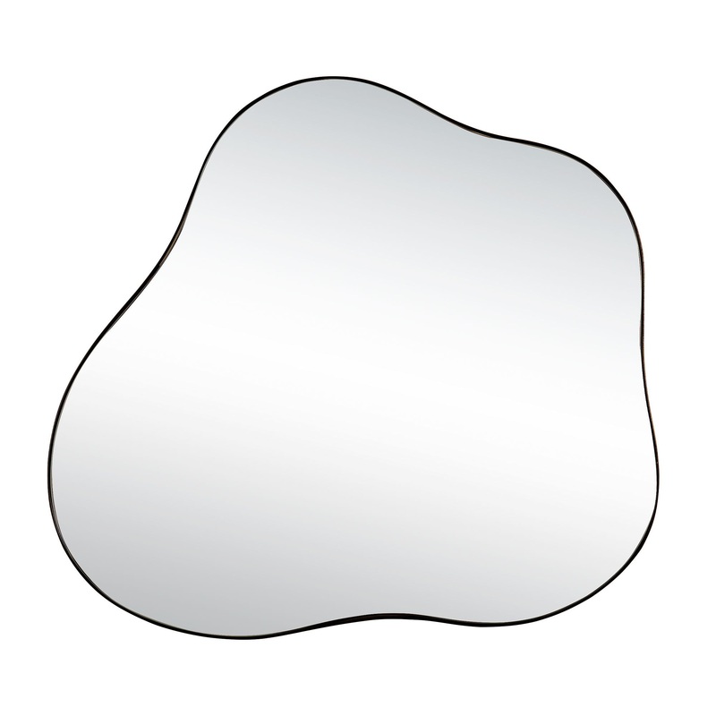 Cloud Shaped Metal Accent Wall Mirror – Black