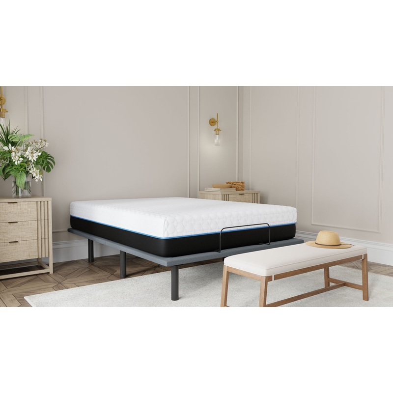 Copper Lux – 12 Twin Long Soft Memory Foam Mattress With Phase Change Cooling Fabric – White / Gray