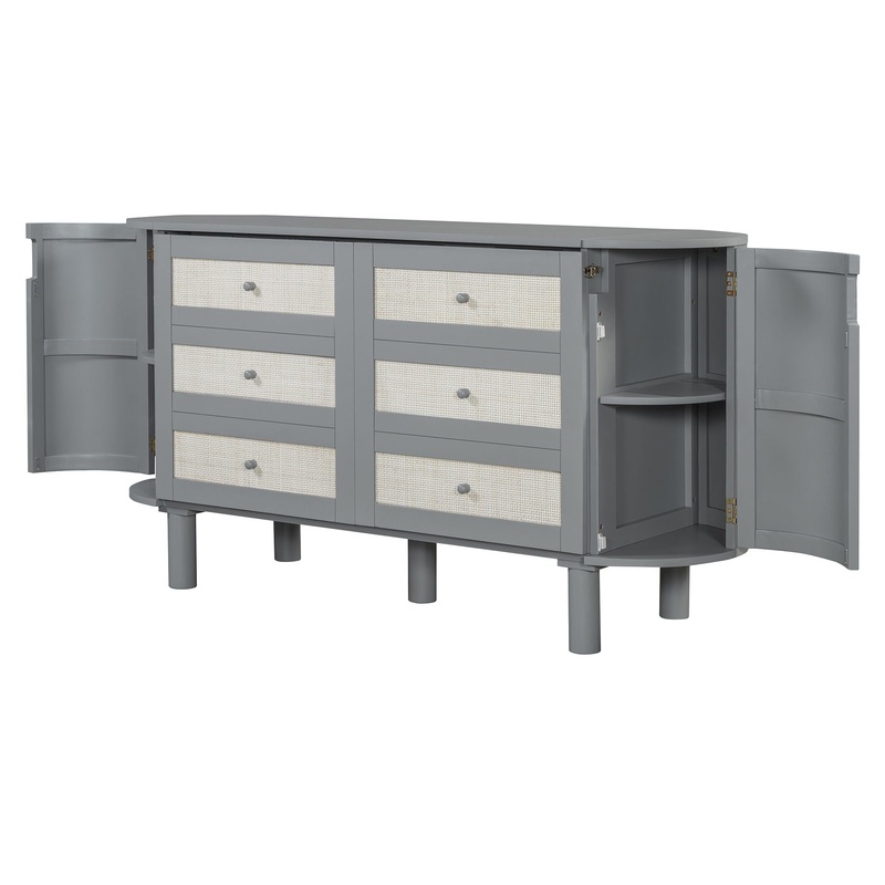 Full Murphy Bed With Hidden Storage & Modern Woven Design – Gray