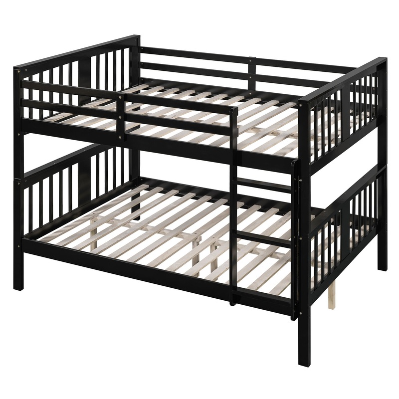 Full Over Full Bunk Bed With Ladder For Bedroom – Espresso