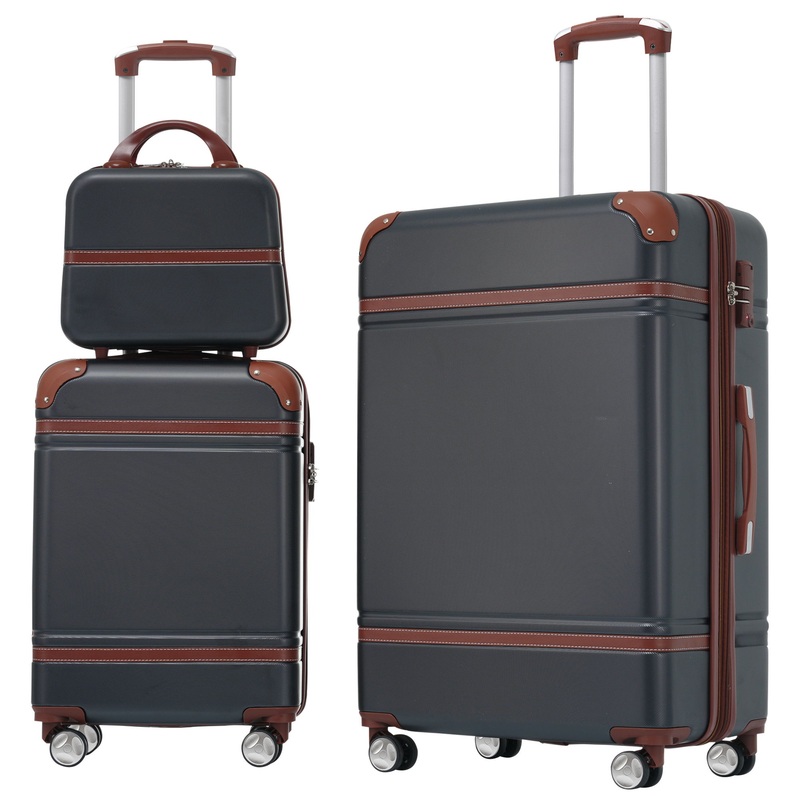 Hardshell Luggage Sets 3 Pieces 20 / 28 Luggages And Cosmetic Case Spinner Suitcase With Tsa Lock Lightweight