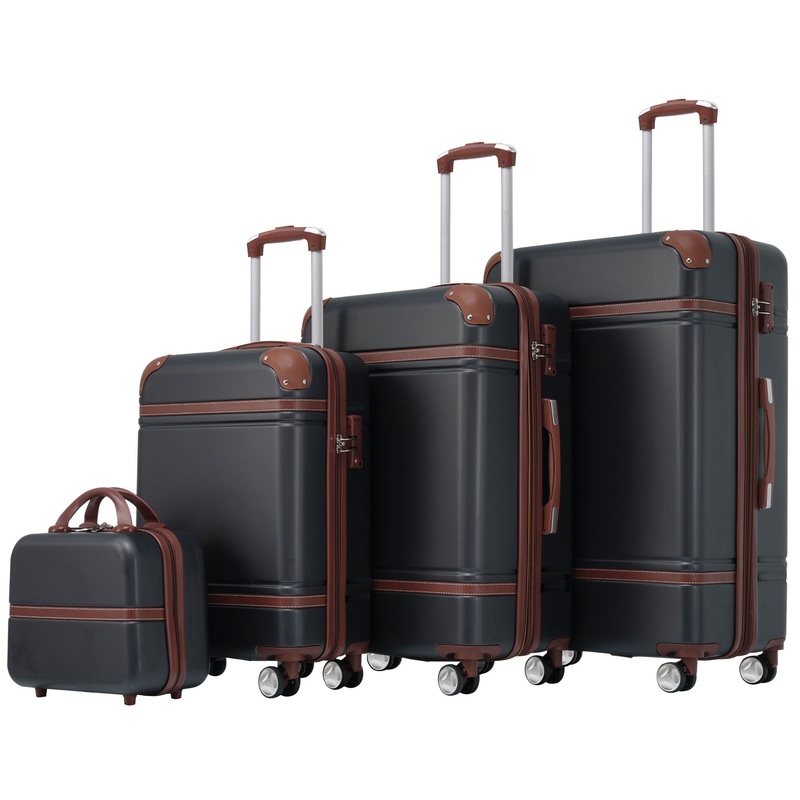Hardshell Luggage Sets 4 Pieces 20 / 24 / 28 Luggages And Cosmetic Case Spinner Suitcase With Tsa Lock Lightweight