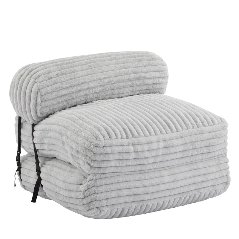Latina – Indoor Foldbable Bean Bag Lounge Chair – Light Gray