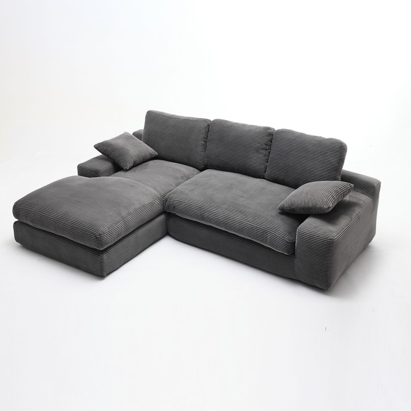 Modern Minimalist Modular Sectional Sofa Set, Upholstered Sleeper Couch – Gray