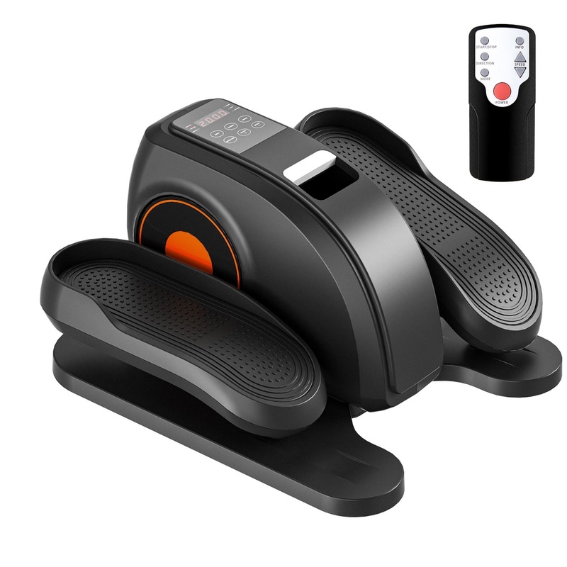 Under Desk Elliptical Machine, Quiet & Portable Electric Seated Pedal Exerciser With Remote Control & Adjustable Speeds – Black