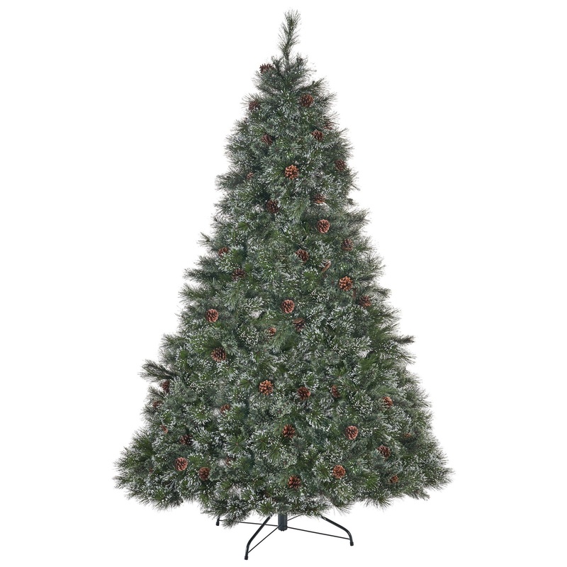 Cashmere And Snow Bristle Mixed Christmas Tree With Pine Cones – Green