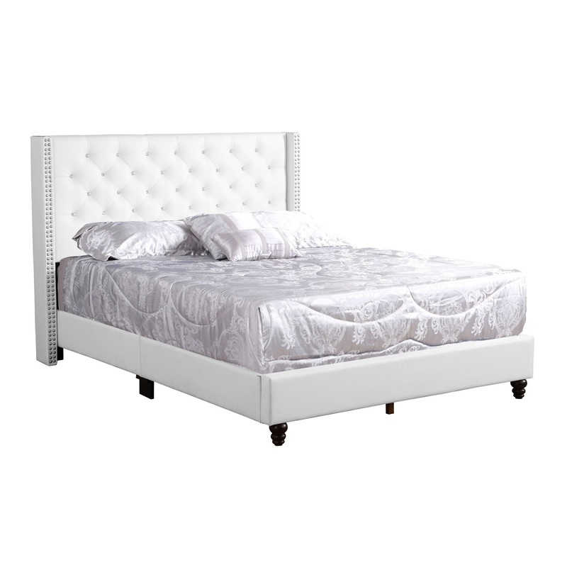 Full Upholstered Bed – White