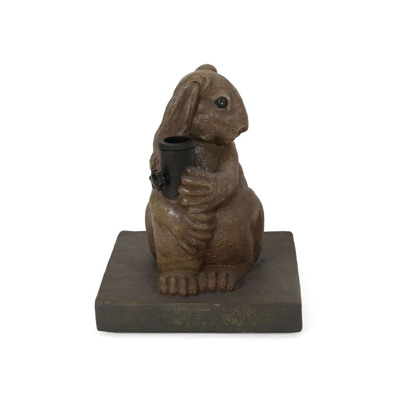 Hand Crafted Rabbit Umbrella Base With Playful Design – Light Brown