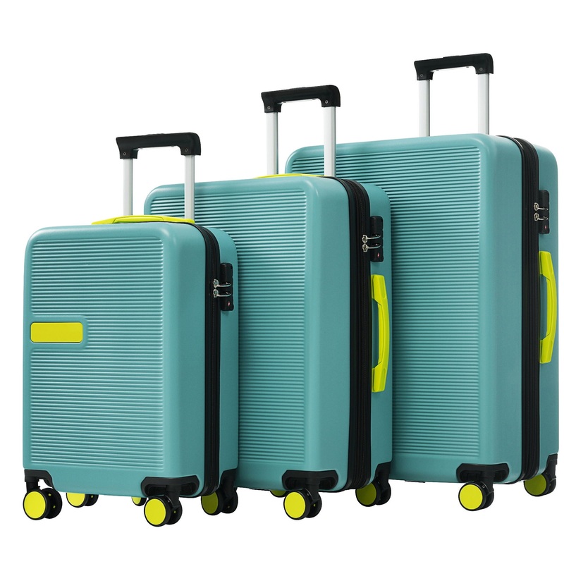 Hardshell Luggage Sets 3 Pieces Contrast Color Suitcase With Spinner Wheels And Tsa Lock 20 24 28 Available