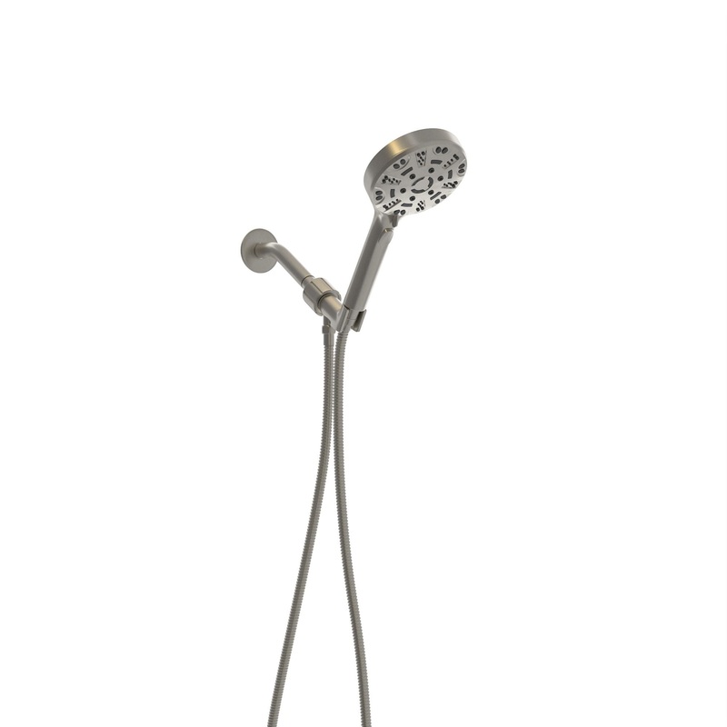 Multi Function Adjustable Hand Shower 8 Function Hand Shower, Plastic Construction – Brushed Nickel