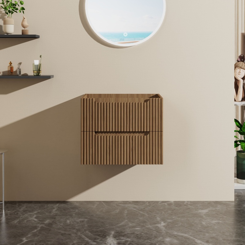 24 Wall Mount Bathroom Vanity Cabinet Floating (Cabinet Only) – Walnut
