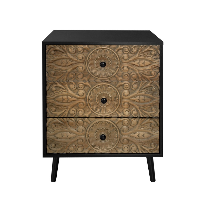 3 Drawer Cabinet, Suitable For Bedroom – Black