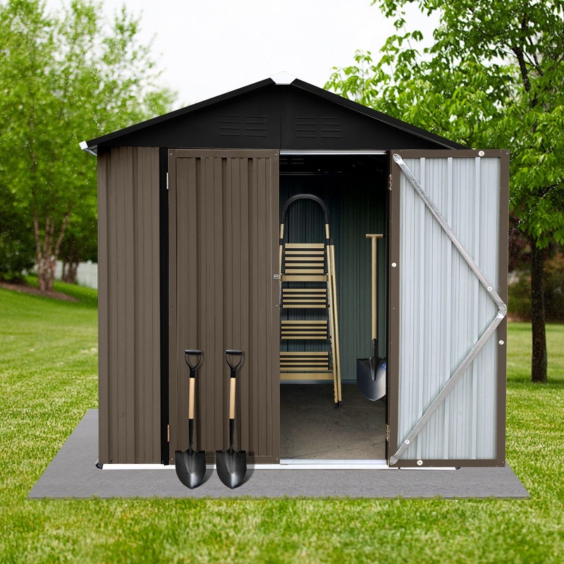 4FtX6Ft Out Storage Sheds Apex Roof – Brown / Black