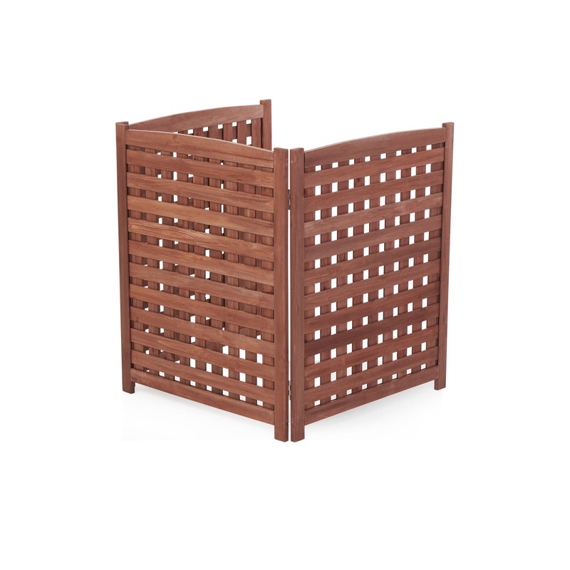 Air Conditioner Fence Screen Outside, Cedar Privacy Fence 3 Panels To Hide Ac & Trash Enclosure