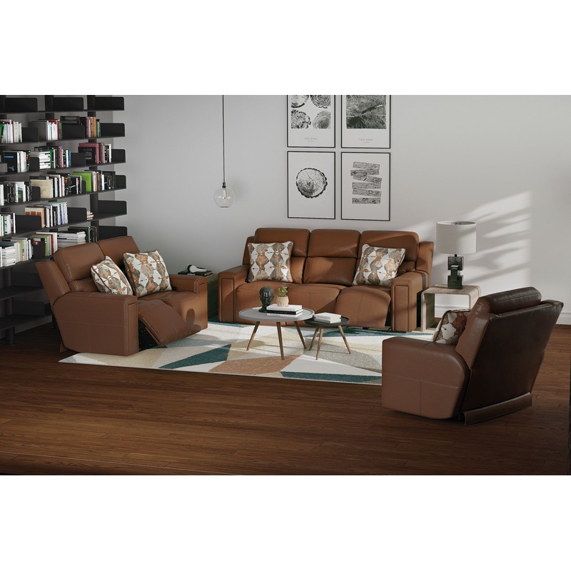 Arezzo – Power Headrest Power Reclining Sofa With Zero Gravity/Extended Ottoman – Whiskey