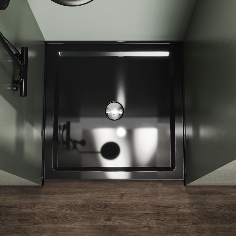 Black Shower Pan 36 In X 36 In Shower Base Single – Threshold – Black