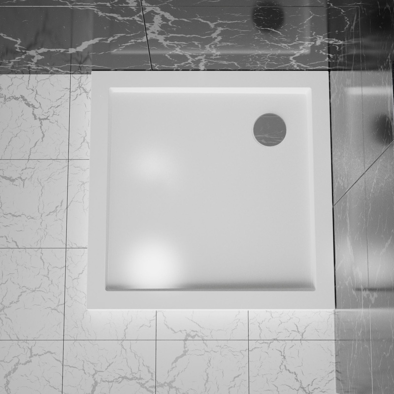 In Corner Drain Shower Base – White