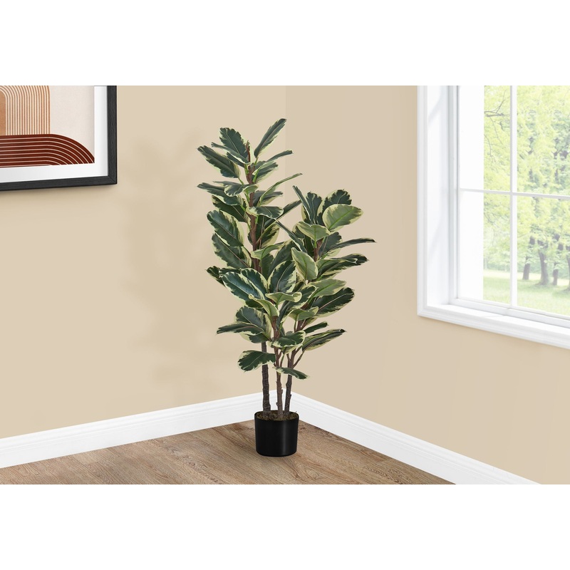 47 Tall, Artificial Plant, Oak Tree, Indoor, Faux, Fake, Floor, Greenery, Potted, Real Touch, Decorative – Green / Black