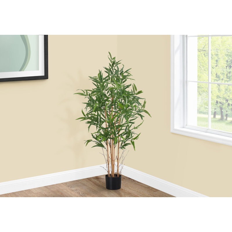 50 Tall, Artificial Plant, Bamboo Tree, Indoor, Faux, Fake, Floor, Greenery, Potted, Decorative – Green / Black