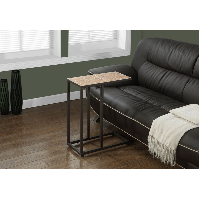 Accent Table, C – Shaped, Transitional – Brown
