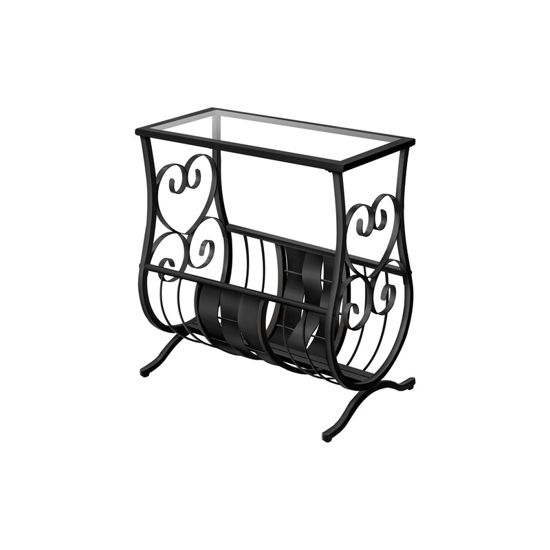 Accent Table Magazine Narrow For Living Room – Black