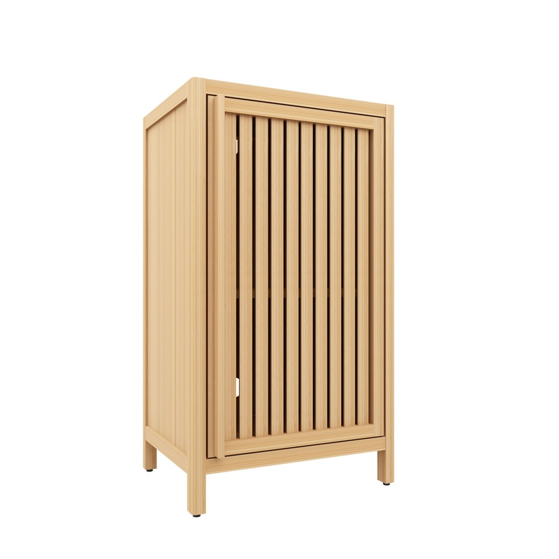 Bamboo Freestanding Storage Cabinet With Door And Shelf For Bathroom, Living Room, Kitchen – Natural / Natural Wood