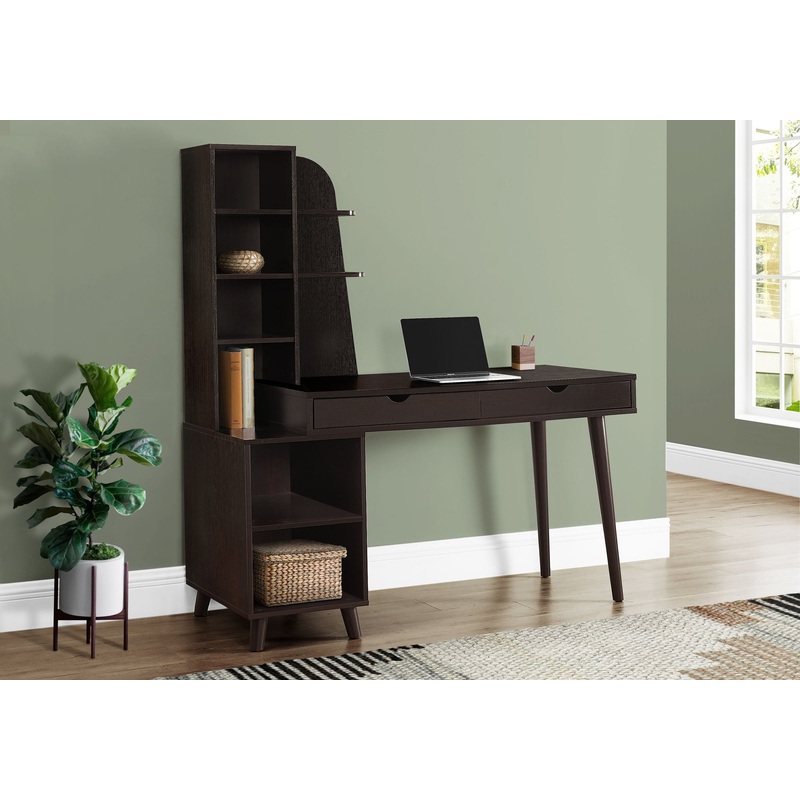 Computer Desk For Home Office, Laptop, Storage Drawers, Solid Transitional – Espresso