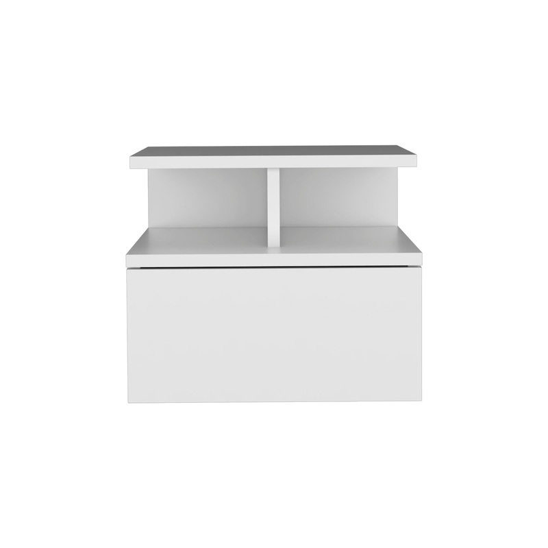 Flopini – Floating Nightstand With 1 Drawer, Compact Size – White