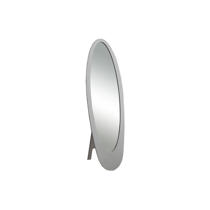 Standing Floor Mirror Full Length Oval Dressing For Bedroom – Gray