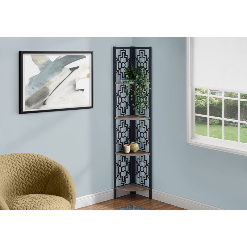 Bookshelf, Bookcase, Etagere, 4 Tier Corner, For Office, Transitional