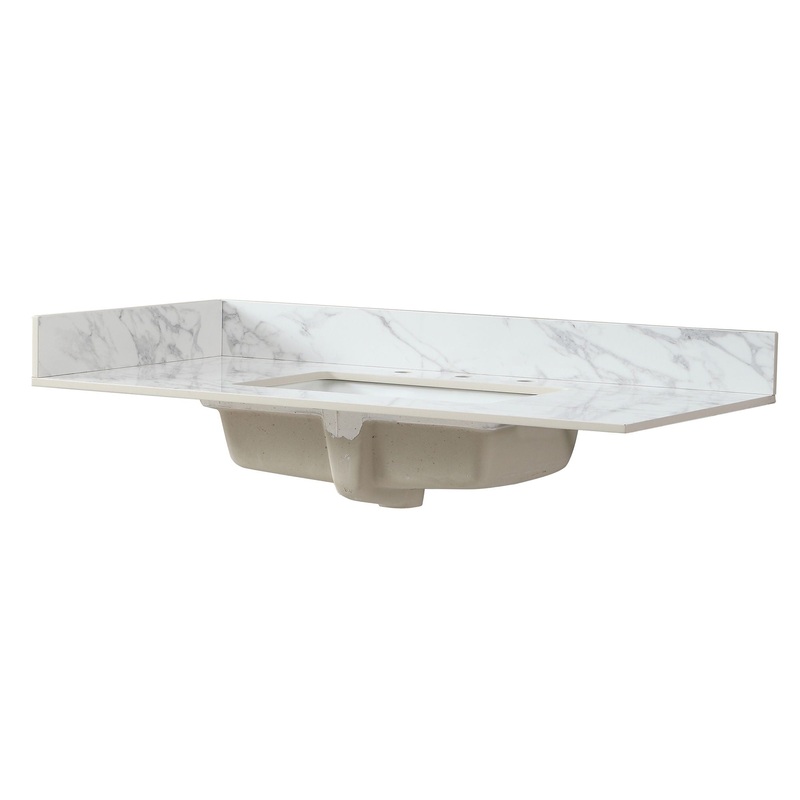 Engineered Marble Stone Bathroom Sink Side Splash – Bianco Carrara Wenato