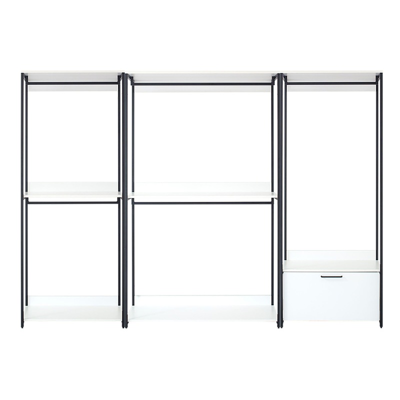 Fiona – Freestanding Walk In Closet System With Metal Frame Melamine – White