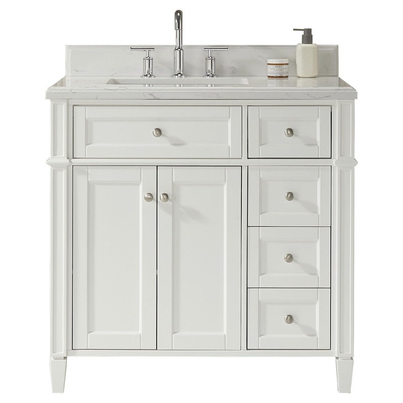 Freestanding Single Sink Bathroom Vanity With Solid Wood Construction And Engineered Marble Top – White