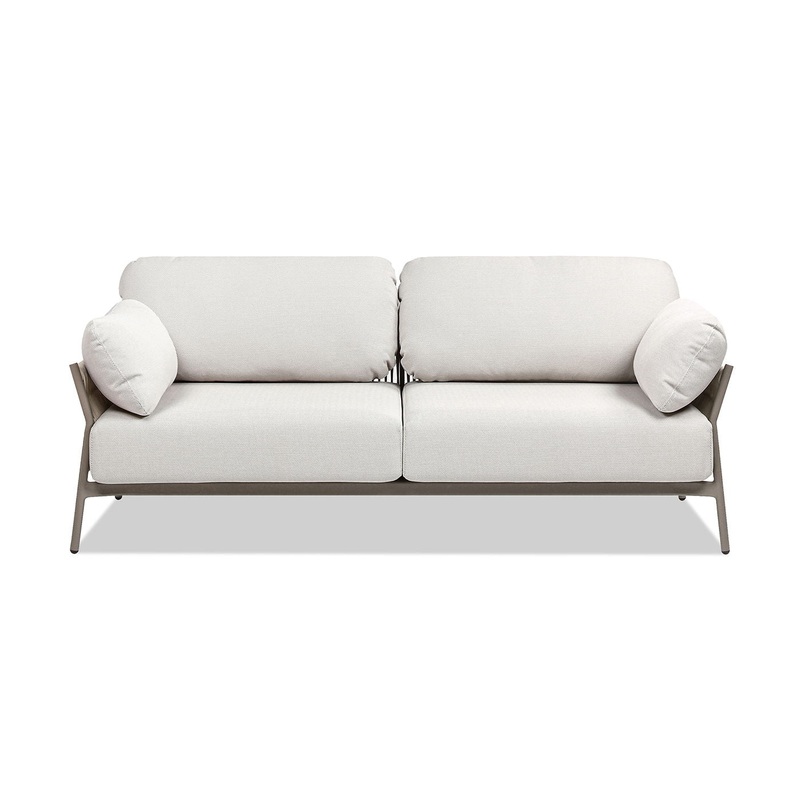 Jasper – Upholstered Patio Deep Seating Sofa – Wheat Beige