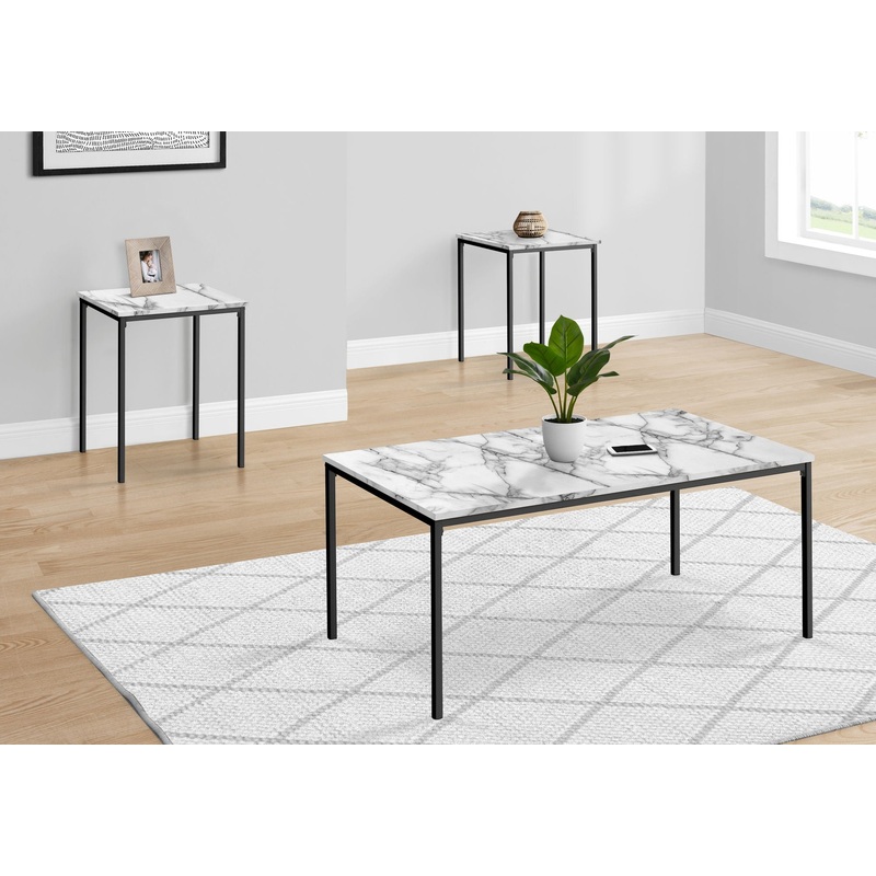 Table Set, Coffee, End, Contemporary, Modern (Set of 3)