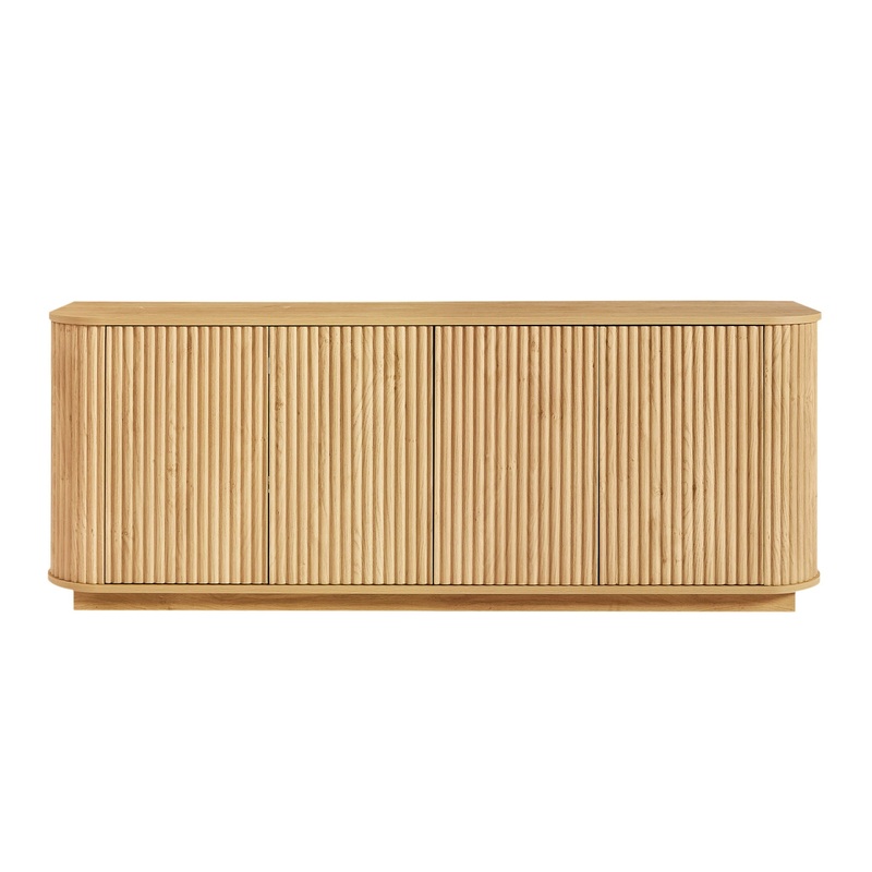 Contemporary Sideboard Storage Cabinet TV Stand With Wave Pattern