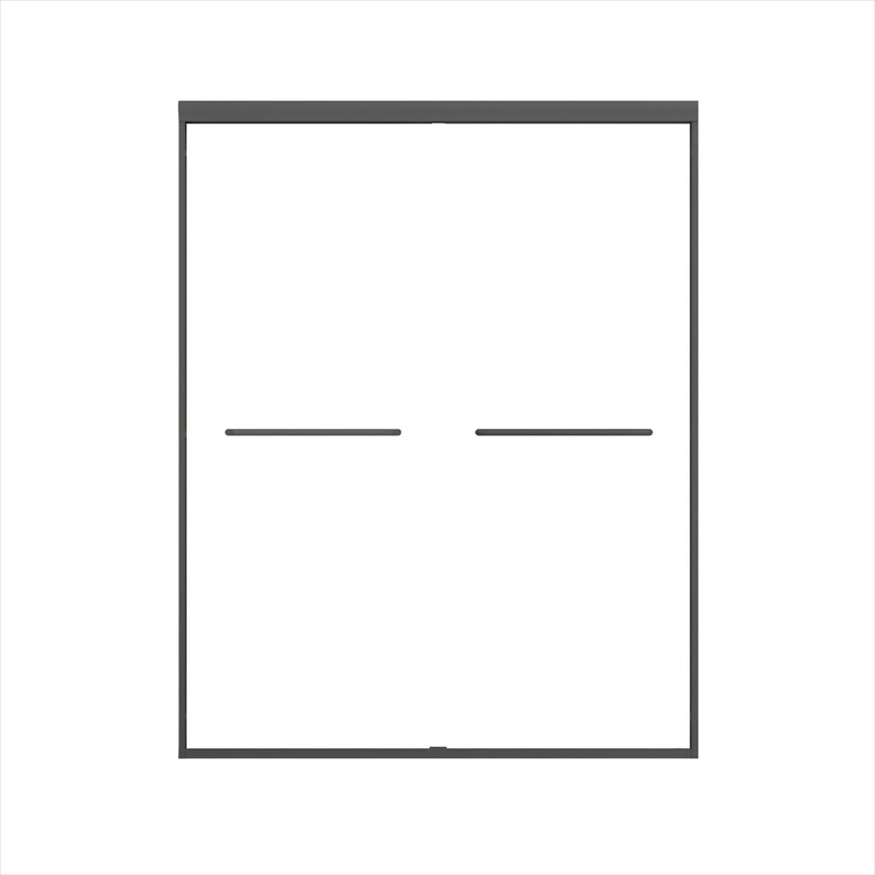 Double Sliding Shower Door, Semi-Frameless Bypass Bathroom Sliding Door With 1/4 (6 Mm) Tempered Glass For Walk-In Shower