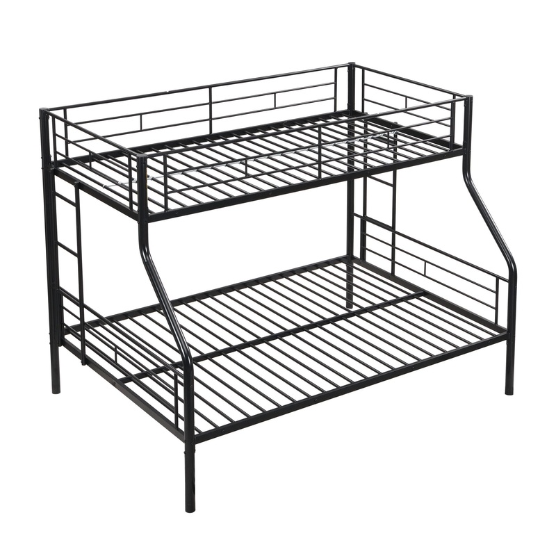 Modern Metal Bunk Bed|Black|Twin over Full