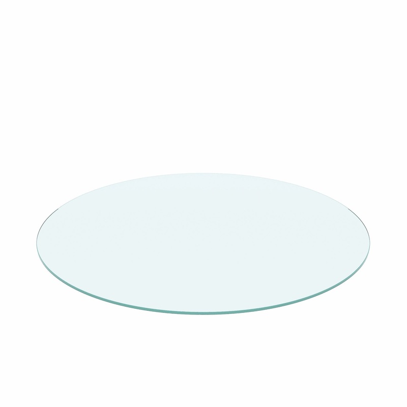 20 Round Tempered Glass Table Top Clear Glass 1 / 4 Thick Flat Polished Edge – Transparent