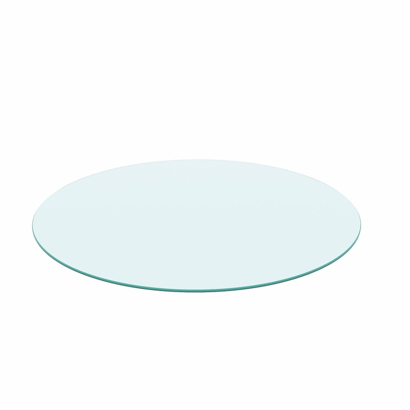 20 Round Tempered Glass Table Top Clear Glass 1 / 4 Thick Round Polished Edge – Transparent