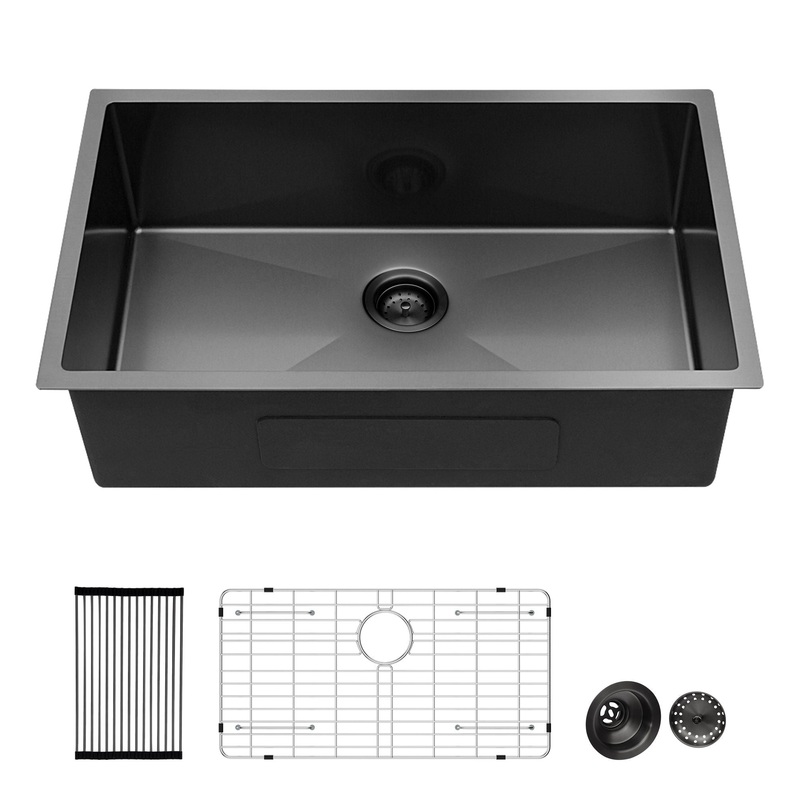 30 Undermount Kitchen Sink 16 Gauge 10 Deep Single Bowl Stainless Steel Basin – Yellow