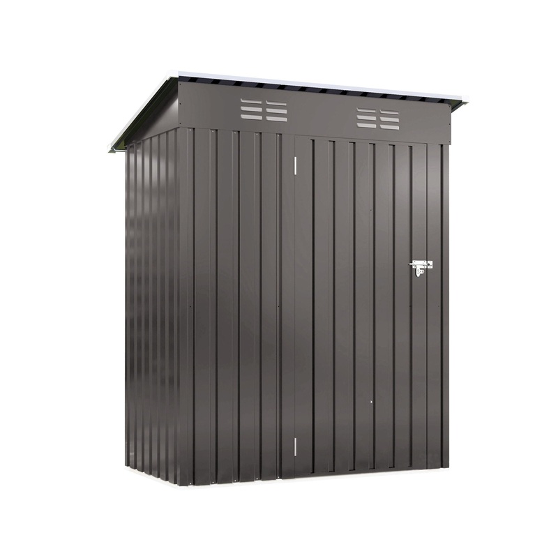 5 X 3 Ft Durable Metal Shed Outdoor Storage Shed With Pitched Roof And Lockable Door – Gray