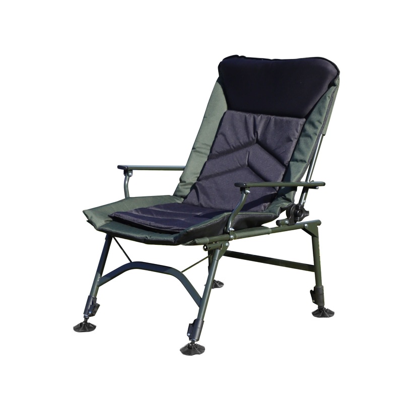 Camping Lounge Chair, Portable Folding Reclining Camping With Adjustable Backrest For Indoor And Outdoor Camping Beach Hiking Fishing – Green / Black