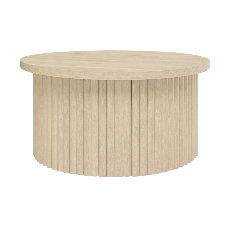 Coffee Table, Round Coffee Table, Modern Side Tables Accent End Table For Living Room, Apartment – Natural