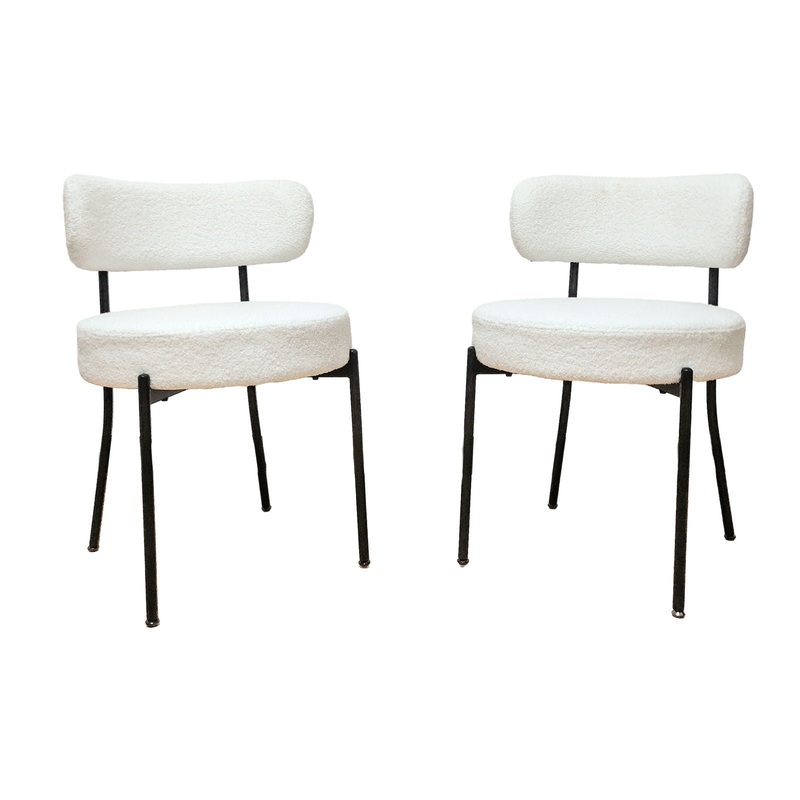 Mid-Century Modern Dining Chair With Curved Backrest
