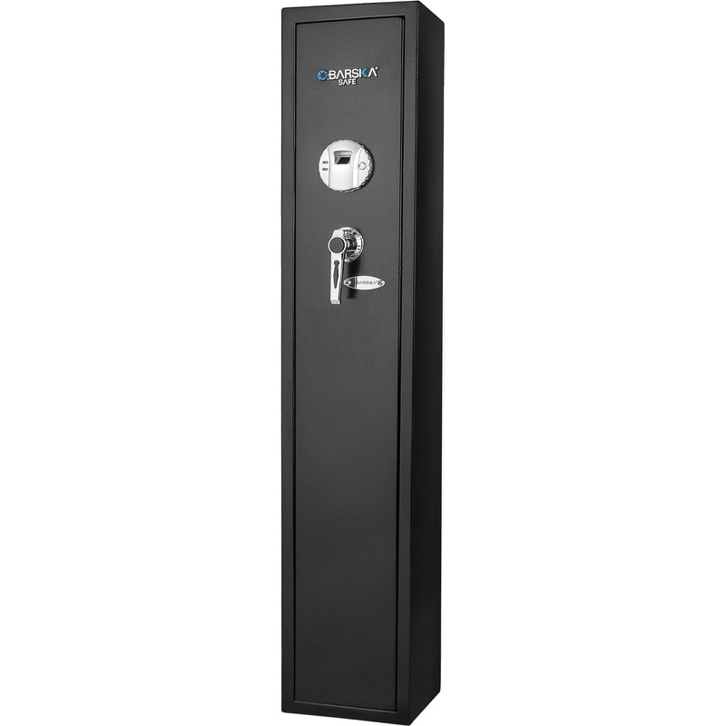 Biometric Rifle Safe|Black|8.6″W x 9.8″D x 52.17″H|13.38″W x 13.75″D x 57″H