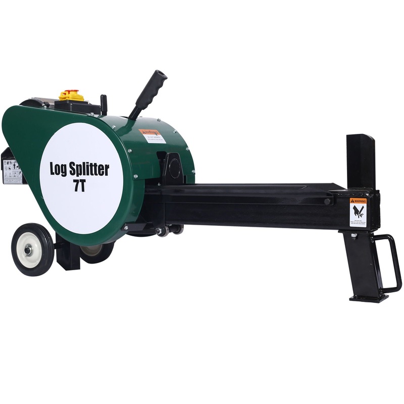 Double Flywheel Electric Log Splitter 7 Ton Portable Firewood Machine Steel – Black